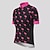 billige Trøjer til kvinder-21Grams Dame Cykeltrøje Kortærmet Cykel Toppe med 3 baglommer Bjerg Cykling Vej Cykling Åndbart Svedtransporende Hurtigtørrende Refleksbånd Sort Blå Flamingo Sport Tøj