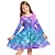 levne Dětské-dětské dívčí šaty s elektrickým strojem na bubliny, dívčí 3D šaty mořské panny s dlouhým rukávem 3D tisk jaro podzim každodenní dovolená dovolená roztomilé ležérní sladké děti 3-10 let swingové šaty
