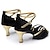 cheap Latin Shoes-Women&#039;s Latin Shoes Dance Shoes Indoor Practice Professional Professional Sneaker Softer Insole High Heel Round Toe Buckle Adults&#039; Black / Gold Black / Silver Black / Satin