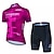 cheap Men&#039;s Clothing Sets-21Grams Men&#039;s Cycling Jersey with Shorts Short Sleeve Mountain Bike MTB Road Bike Cycling Black Purple Pink Bike Clothing Suit 3D Pad Breathable Quick Dry Moisture Wicking Back Pocket Polyester