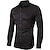 billiga Businessskjortor för män-herrskjorta enfärgad turndown fest dagligen button-down långärmade toppar ledigt mode bekväm vit svart grå