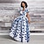 billige afrocentrisk mode-Dame Kjoler Moderne afrikanske outfits Boheme Afrikansk tryk Kitenge Skulderfri Hovedrolle Maskerade Voksen Kjole Fest