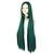 Χαμηλού Κόστους Περούκες μεταμφιέσεων-Σκούρα πράσινη περούκα μήκους 100 cm με κτυπήματα ίσια περούκα cosplay για γυναίκες κορίτσι άντρες αγόρια συνθετικά μαλλιά περούκα πάρτι για anime αποκριάτικη περούκα