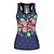 cheap Yoga Tops-21Grams® Women&#039;s Cowl Neck Yoga Top Floral Purple Dark Navy Yoga Gym Workout Running Tank Top Sleeveless Sport Activewear Breathable Quick Dry Comfortable Stretchy