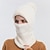 Χαμηλού Κόστους Γυναικεία καπέλα-χειμωνιάτικα καπέλα για γυναίκες μαλακή μονοκόμματη ζεστή μάσκα πλεκτό καπέλο με χοντρή φόδρα ζεστά φασόλια γυναικείο σκουφάκι ποδηλασίας