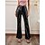 cheap Women&#039;s Pants-Women&#039;s Flare Flared Pants Bell Bottom Chinos Silver Black Mid Waist Fashion Casual Weekend Sequins Micro-elastic Full Length Comfort Plain S M L