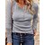 cheap Tees &amp; Tank Tops-Women&#039;s T shirt Tee Plain Casual Weekend T shirt Tee Long Sleeve Lace Patchwork Button Round Neck Basic Essential White Black Blue S