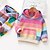voordelige Hoodies &amp; Sweatshirts-hoodie voor kinderen voor meisjes&amp;amp; sweatshirt lange mouw regenboog streep zak snoep kleur hoodie rood groen