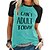 cheap Tees &amp; T Shirts-Women&#039;s T shirt Tee Funny Tee Shirt Green Blue Dark Gray Print Color Block Text Casual Weekend Short Sleeve Round Neck Basic Cotton Regular Funny Painting S