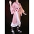 ieftine Demon Slayer-Inspirat de Demon Slayer: Kimetsu no Yaiba Kamado Nezuko Anime Costume Cosplay Japoneză Costume Cosplay Geacă Lenjerie de Corp Apărătoare pentru Genunchi Pentru Pentru femei / Funie / Funie