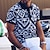 cheap Men&#039;s Button Up Polos-Men&#039;s Polo Shirt Golf Shirt Geometry Turndown Black Royal Blue Brown Street Casual Short Sleeve 3D Button-Down Clothing Apparel Fashion Casual Comfortable