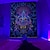 cheap Blacklight Tapestries-Black UV Light Wall Tapestry Hanging Cloth Poster Fluorescent Home Decoration Background Cloth Art Home Bedroom Living Room Decoration