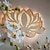 levne Dekor a noční světla-lotosový květ světlo mandala noční světlo vnitřní led teplé bílé laserem vyřezávané dřevo trojrozměrné led dekorativní nástěnné svítidlo