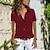 cheap Basic Women&#039;s Tops-Women&#039;s Blouse Pocket Solid Colored Daily Shirt Collar T-shirt Sleeve Light Summer Blue Black Purple Dark Red Pink