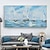 Χαμηλού Κόστους Πίνακες Τοπίων-χειροποίητα ζωγραφισμένα στο χέρι ελαιογραφία τέχνη τοίχου αφηρημένη μπλε θάλασσα ζωγραφιές με βάρκα διακόσμηση σπιτιού διακόσμηση ρολό καμβά χωρίς πλαίσιο χωρίς τεντωμένο