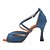ieftine Pantofi Dans Latin-Pentru femei Încălțăminte latină Pantofi De Dans Interior Profesional ChaCha De Bază Brant mai moale Culoare solida Toc Înalt Pantofi vârf deschis Cureaua de legătură Adulți Albastru