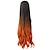 abordables Perruques de déguisement-Perruque de cosplay nezuko pour femme, cheveux longs ondulés noirs dégradés orange