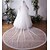 cheap Wedding Veils-Two-tier Lace Applique Edge Wedding Veil Cathedral Veils with Appliques 137.8 in (350cm) Tulle