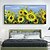 cheap Floral/Botanical Paintings-Handmade Hand Painted Oil Painting Wall Art Natural Sky Sunflower Landscape Home Decoration Decor Rolled Canvas No Frame Unstretched