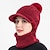זול כובעים לנשים-כובע גבול חורף נשים סוודר סרוג כובע חם בצבע אחיד כובע הגנה על אוזניים ופנים