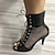 cheap Dance Boots-Women&#039;s Dance Boots Tango Shoes Professional Samba Indoor Party /Prom Stiletto Heel Boots Heel Mesh High Heel Peep Toe Zipper Lace-up Adults&#039; Black