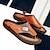 ieftine Sandale Bărbați-Bărbați Sandale Papuci &amp; Flip-flops Sandale din piele Papuci flip-flop Clasic Casual În aer liber Zilnic PU Loafer Negru Maro Vară Primăvară
