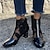baratos Botas de tornozelo-botas femininas sandálias plus size botas de verão botas de salto botas bordadas de cor sólida botas de tornozelo verão primavera rendas salto bloco botas de salto grosso botas de dedo redondo