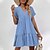 cheap Casual Dresses-Women&#039;s Short Mini Dress Sundress Casual Dress White Blue Short Sleeve Ruffle Patchwork Pure Color Deep V Spring Summer Stylish Casual Boho 2022 S M L XL