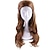 זול פאה לתחפושת-שיער סינטטי חום גלי ארוך עם פאת לחמניות צמה מוגבה לנשים פאות קוספליי
