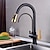 abordables Grifo pulverizador desmontable-Grifería de Cocina - Dos manijas de un agujero Galvanizado / Acabados Pintados Extraíble / Desplegable / Alto, Alto, Arco / / Agua purificada Conjunto Central Contemporáneo moderno Kitchen Taps