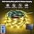 billige LED Strip Lamper-5m 16,4ft rgb solcelle LED stripe lys tau 300 lysdioder smd2835 med fjernkontroll 8 moduser fargeskiftende usb-lading 1000mah ip67 vanntett utendørs dekor automatisk tidsinnstilt