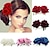 cheap Hair Styling Accessories-Boho Chic Garland Double Flannel Rose Hair Clips For Women Girl Hair Band Fork Comb Hairpin Flower Jewelry Hair Accessories