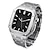 זול להקות Apple Watch-צמיד חוליות מותאם ל רצועת השעון של Apple Watch 44 מ&quot;מ 45 מ&quot;מ עם קייס פאר אבזם פרפר מתכת אל חלד רצועת שעון חלופית ל iwatch Series 8 7 6 5 4 SE
