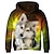 cheap Boy&#039;s 3D Hoodies&amp;Sweatshirts-Kids Boys Hoodie Long Sleeve 3D Print Wolf Animal Pocket Gray Children Tops Spring Active Fashion Daily Daily Indoor Outdoor Regular Fit 3-12 Years