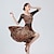 preiswerte Kleidung für lateinamerikanische Tänze-Latein-Tanz Kleid Leopardenmuster Einfarbig Farbaufsatz Damen Ausbildung Leistung Halbe Ärmel Hoch Elasthan