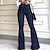 abordables jeans pour femmes-Jean évasé femme bootcut denim pleine longueur faux denim micro-élastique taille moyenne mode travail décontracté noir bleu s m