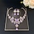 billiga Halsband-het säljande violett kristall droppe halsband örhängen brudbröllop smycken set