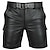 abordables Shorts décontractés-Homme Shorts décontractés Short en similicuir Poche Couleur unie Court Soirée du quotidien Mode Classique Noir