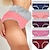 cheap Panties-Women&#039;s Plus Size Basic Vacation Pure Color Shaping Panty Stretchy High Waist Cotton 5 Pieces Green M