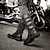 זול מגפי אופנוענים-בגדי ריקוד גברים מגפיים מגפי אופנוענים מגפיי קרב רטרו מגפיים חצי רגל וינטאג&#039; יום יומי יומי PU מגפיים באורך אמצע - חצי שוק שרוכים שחור קיץ סתיו חורף