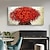 cheap Floral/Botanical Paintings-Handmade Hand Painted Oil Painting Wall Art Red Tree Canvas Paintings Home Decoration Decor Rolled Canvas No Frame Unstretched