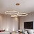 billige Vedhængslys-moderne led pendel, 3-ring dæmpbar lysekronebelysning med fjernbetjening cirkulært hængende lampearmatur til soveværelse køkkenø stue spisestue foyer