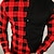 billiga herrskjorta med knäppning-Herr Skjorta Knapp upp skjorta Rutig skjorta Sommarskjorta Svart / röd Långärmad Pläd / Rutig Hög krage Gata Dagligen Button-Down Kläder Mode Ledigt Bekväm