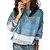 cheap Sweaters-Women&#039;s Pullover Sweater Jumper Jumper Knit Patchwork Knitted Crew Neck Striped Outdoor Daily Stylish Casual Winter Fall Green Blue S M L