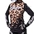 halpa Naisten pelipaidat-21Grams Naisten Alamäkeen Jersey Pitkähihainen Pinkki Ruskea Harmaa Leopardi Pyörä Hengittävä Nopea kuivuminen Urheilu Leopardi Vaatetus