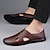 cheap Men&#039;s Sandals-Men&#039;s Sandals Loafers &amp; Slip-Ons Leather Sandals Fishermen sandals Summer Loafers Classic Casual Daily Office &amp; Career PU Loafer Black White Brown Summer Spring