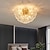 voordelige Globe-ontwerp-kristallen kroonluchters koper goud art plafondlamp glas bloem artistieke geschikt voor decoratieve verlichting van slaapkamer closet keuken woonkamer gang