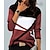 economico T-Shirt da donna-Per donna maglietta Nero Rosso Blu Color Block Stampa Manica lunga Informale Fine settimana Essenziale Rotonda Standard Pittura Plus Size S