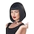 abordables Perruques de déguisement-90&#039;s pulp film cosplay perruque mia wallace court noir adulte perruque halloween perruque