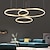 abordables Suspension-Suspension LED moderne, éclairage de lustre à intensité variable à 3 anneaux avec télécommande circulaire luminaire suspendu pour chambre îlot de cuisine salon salle à manger foyer